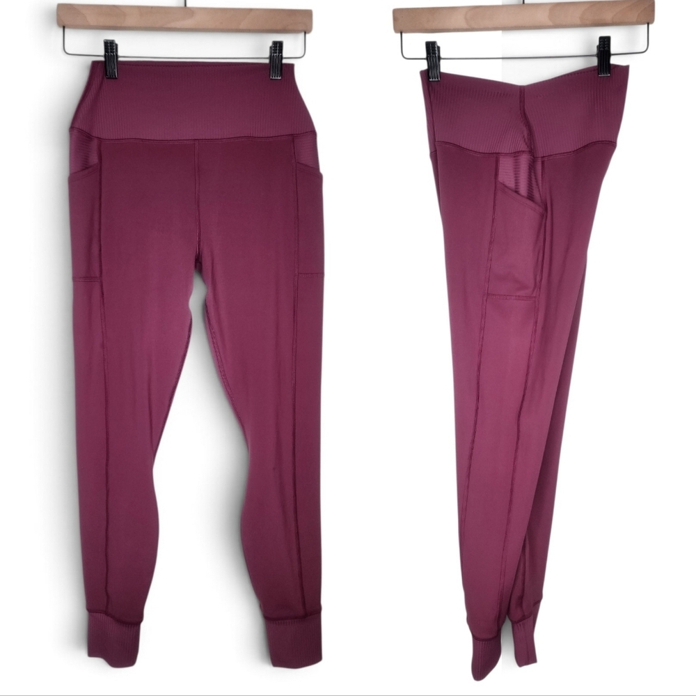Spiritual Gangster Mindful Eco Jersey Jogger Leggings in Wildberry Size M